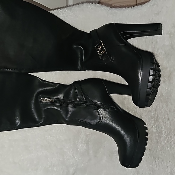 Guess Tailia Women Lug Platform Over the Knee Boot Black Size 6 M - Picture 5 of 14